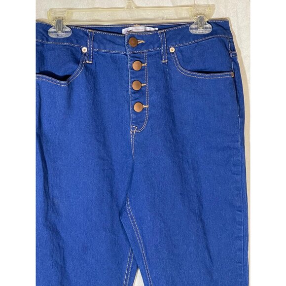 No Boundaries size 13 stretch jeans 4 button closure dark blue with gold 11" ris - Picture 4 of 13